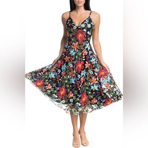 Dress the Population Maren Floral Embroidered Fit & Flare Dress